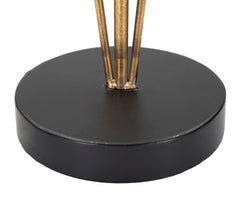 Lampe de table métal doré design feuilles de palmier base ronde