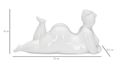 Statue femme allongée blanche