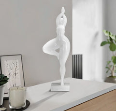 Statue Femme Yoga Blanche
