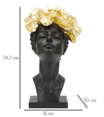 Statue femme coiffe dorée avec papillons