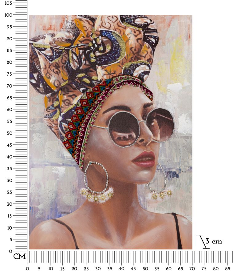 HANDMADE WALL PAINTING JENNIFER -A- CM 70X3X100