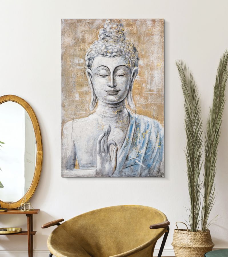 HANDMADE WALL PAINTING BUDDHA LIGHT -B- CM 80X3X120