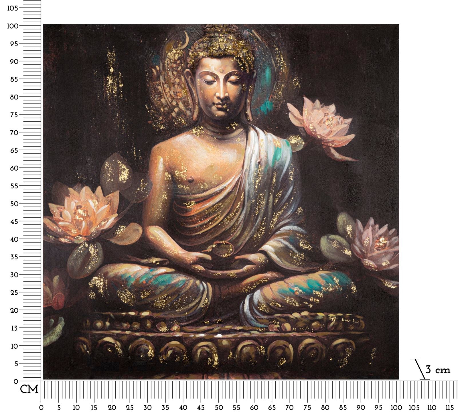 HANDMADE WALL PAINTING BUDDHA -A- CM 100X3X100