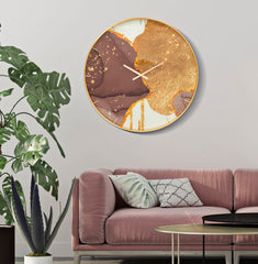 Horloge murale ronde Glody cadre doré cadran décoré tons vifs