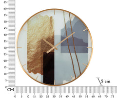 HORLOGE MURALE MOTIF EN VERRE CM Ø 60X5