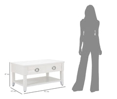 Table basse rectangulaire avec 2 tiroirs Shine Blanc