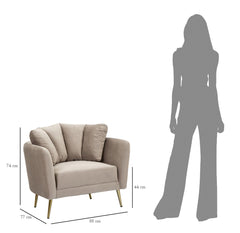 ARMCHAIR KIEV GREY CM 88X77X74