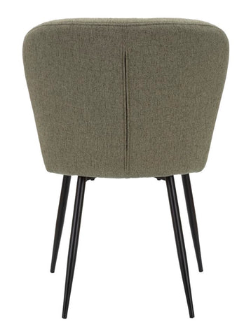 Chaise Losanna tissu vert pieds métal noir (ensemble de 2)