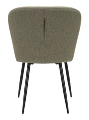 Chaise Losanna tissu vert pieds métal noir (ensemble de 2)