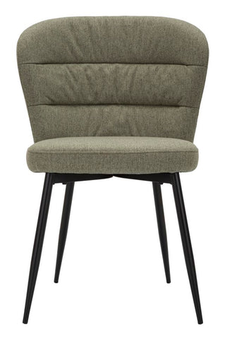 Chaise Losanna tissu vert pieds métal noir (ensemble de 2)