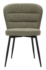 Chaise Losanna tissu vert pieds métal noir (ensemble de 2)