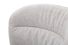 Chaise Losanna tissu gris pieds métal noir (set de 2)