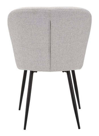 Chaise Losanna tissu gris pieds métal noir (set de 2)