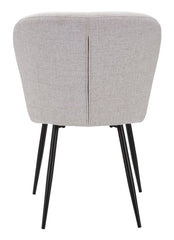 Chaise Losanna tissu gris pieds métal noir (set de 2)