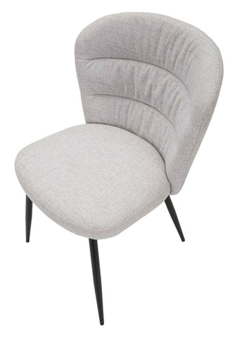 Chaise Losanna tissu gris pieds métal noir (set de 2)