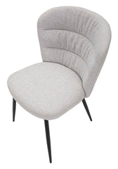 Chaise Losanna tissu gris pieds métal noir (set de 2)