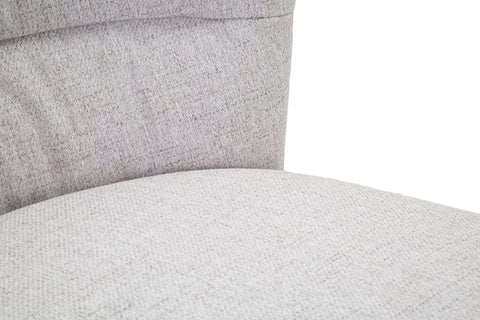 Chaise Losanna tissu gris pieds métal noir (set de 2)