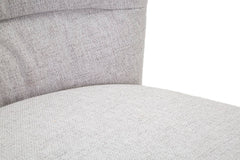 Chaise Losanna tissu gris pieds métal noir (set de 2)