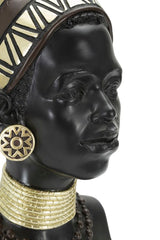 Statue femme Masaï coiffe et bijoux décoratifs