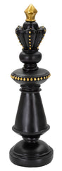 Roi d'échecs noir décorations dorées