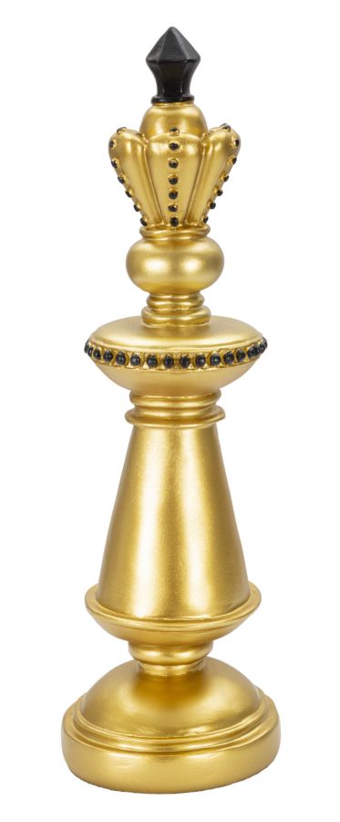 Roi d'échecs doré décorations noires