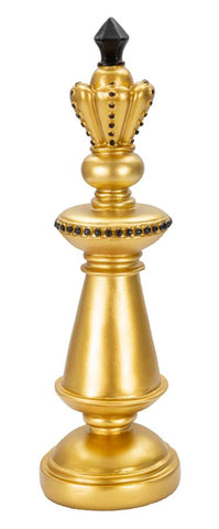 Roi d'échecs doré décorations noires