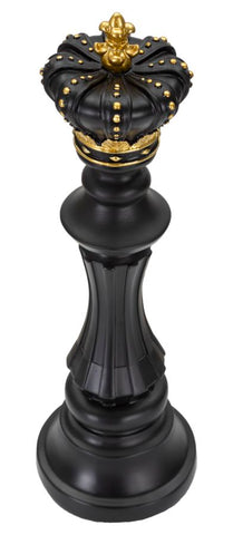 Roi d'échecs noir décorations dorées