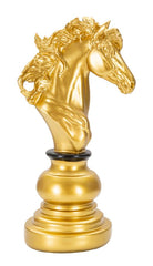 Statue Cheval doré décorations noires