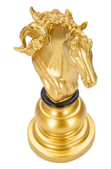 Statue Cheval doré décorations noires