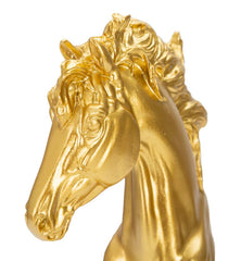 Statue Cheval doré décorations noires