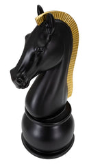 Cheval décoratif noir et or