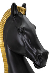 Cheval décoratif noir et or