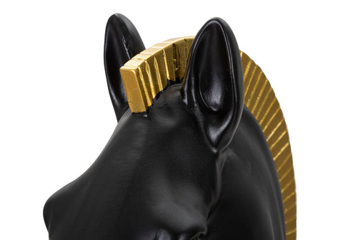 Caballo decorativo negro y oro