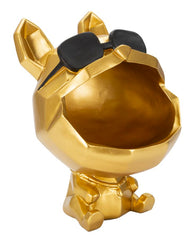 Figurine Chien design cartoon support doré