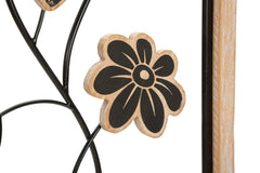 Panneau mural décoratif 3D en métal et bois Girish bois naturel et métal noir