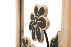 Panneau mural décoratif 3D en métal et bois Girish bois naturel et métal noir