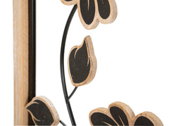 Panneau mural décoratif Girish métal et bois