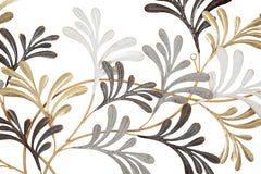 Panneau mural décoratif 3D en métal branches et fleurs