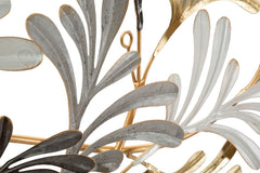 Panneau mural décoratif 3D en métal branches et fleurs