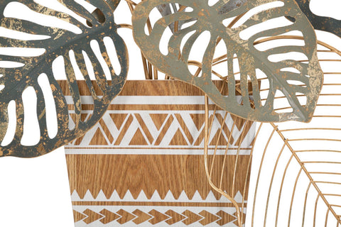 Panneau mural décoratif en métal Vaso 3D avec cadre carré