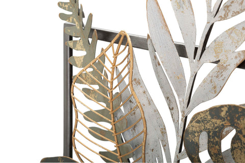 Panneau mural décoratif en métal Vaso 3D avec cadre carré