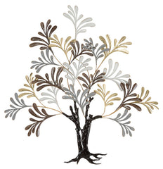Panneau mural décoratif Albero en métal 3D arbre multicolore
