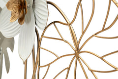 Panneau mural décoratif en métal 3D branches de fleurs colorées et feuilles