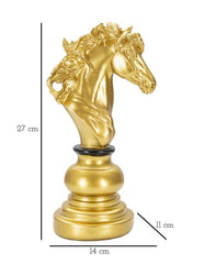 Statue Cheval doré décorations noires