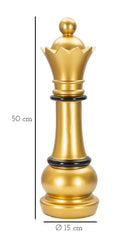 Reine d'échecs dorée décorations noires