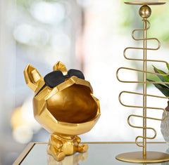 Figurine Chien design cartoon support doré