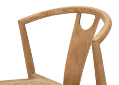 Chaise en bois Japon siège rotin tissé