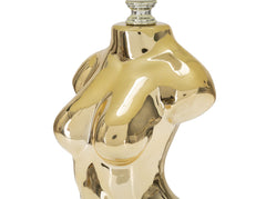 Lampe de table Glam Woman céramique dorée abat-jour tissu beige