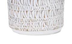 Lampe de table Nairobi résine avec abat-jour en tissu beige