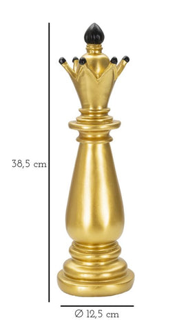 Alfil de ajedrez dorado decoraciones negras